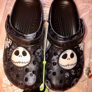 Limited Edition Nightmare Before Christmas Crocs With 4 Glow In The Dark Jibbitz